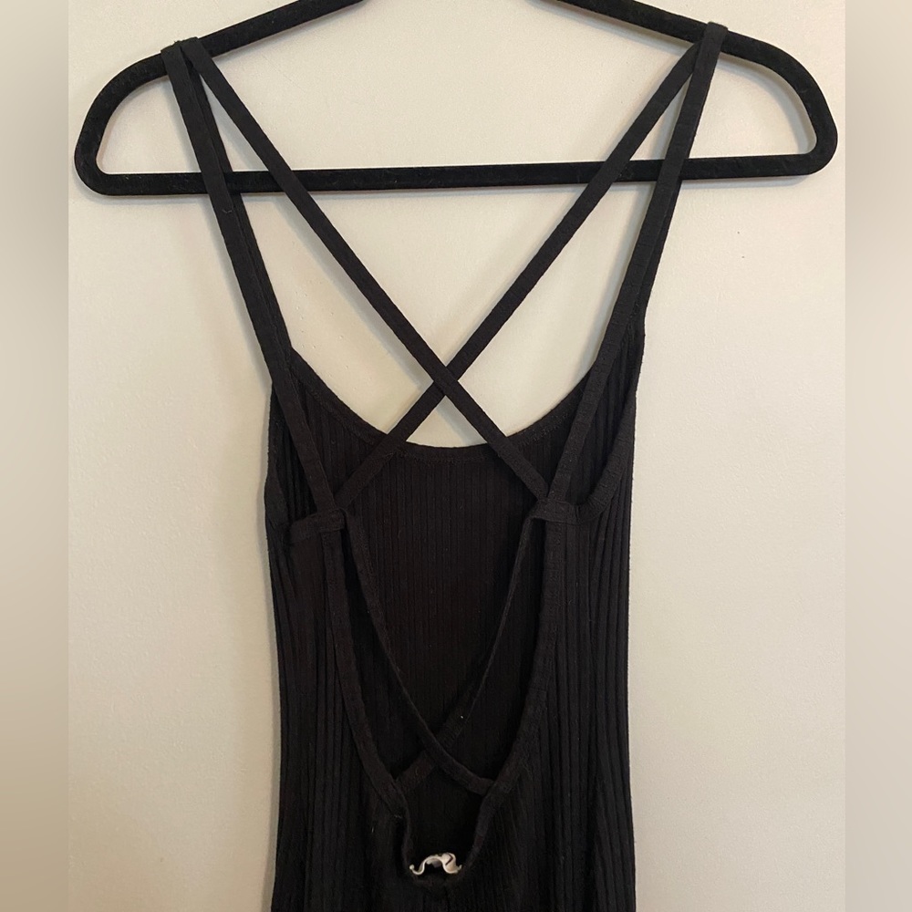 LNA Strappy Ribbed Casual Mini Dress LBD Black size Small - Picture 7 of 10